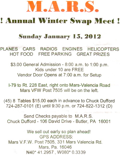 January 2012 Bean Hill Flyers Newsletter (page 3) - Airplanes and Rockets