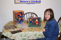Supermodel Melanie with her Hasbro Lite-Brite - Airplanes and Rockets