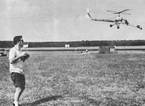 Scene at Dahlgren, Virginia for DCRC Record Trials where Gene flew the "chopper" to a 650-ft. altitude record - Airplanes and Rockets