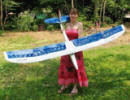Supermodel Melanie Blattenberger holding my Aquila Spirit glider - Airplanes and Rockets