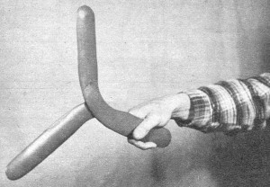 The "Lang" three-blader boomerang made from two broken plastic boomerangs - Airplanes and Rockets