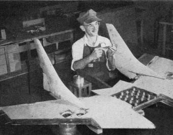 Chance-Vought model maker at work - Airplanes and Rockets