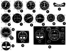 "Clean" scan version of aircraft instruments (1) - RF Cafe