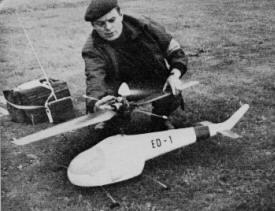 1968 German Helicopter Competition, Ewald Dietrich tuning up the motor on his torque-reaction helicopter, March 1969 AAM - Airplanes and Rockets