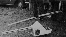 1968 German Helicopter Competition, Willy Rolf uses transversely positioned engine, driven rotor, anti-torque control, and pitch action by CG shift, March 1969 AAM - Airplanes and Rockets