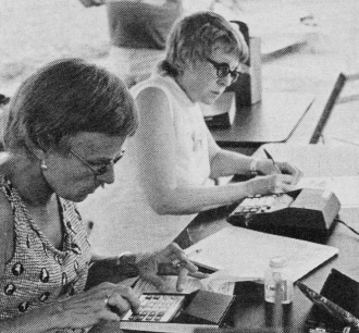 Tabulation with calculators loaned by the Heath Company - Airplanes and Rockets