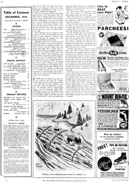 Table of Contents for December 1938 Boys' Life - Airplanes and Rockets