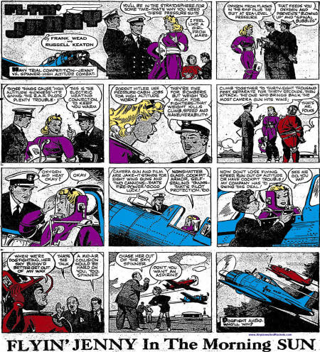 Flyin' Jenny Comic Strips: December 7, 1941 Baltimore Morning Sun - Airplanes and Rockets