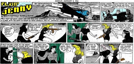 Flyin' Jenny Comic Strips: January 2, 1944 Baltimore Morning Sun - Airplanes and Rockets