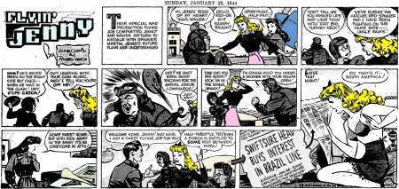 Flyin' Jenny Comic Strips: January 30, 1944 Baltimore Morning Sun - Airplanes and Rockets