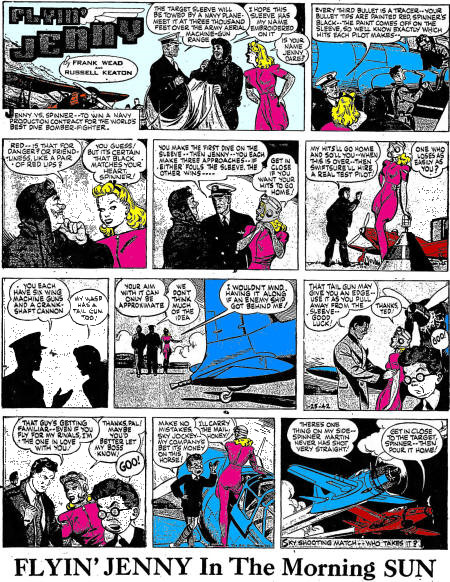 Flyin' Jenny Comic Strips: January 25, 1942 Baltimore Morning Sun - Airplanes and Rockets
