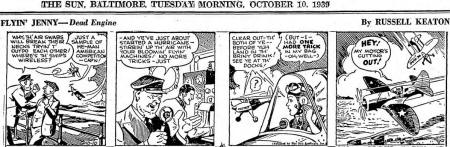 Flyin' Jenny Comic Strips: October 10, 1939 Baltimore Morning Sun - Airplanes and Rockets