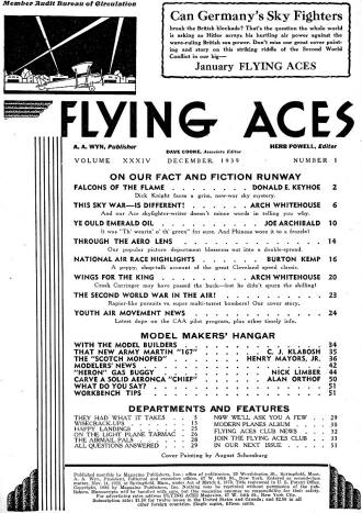 Table of Contents for December 1939 Air Trails - Airplanes and Rockets