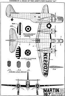 Construct a Solid of the Army's New Martin "167", December 1939 Flying Aces - Airplanes and Rockets