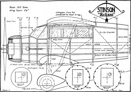 Stinson Reliant Plans (sheet 1) - Airplanes and Rockets