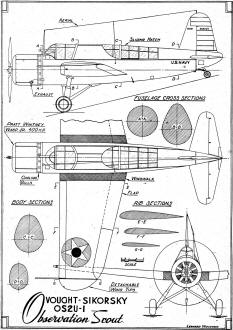 Vought-Sikorsky OS2U-1 Observation Scout Plans, February 1941 Flying Aces - Airplanes and Rockets