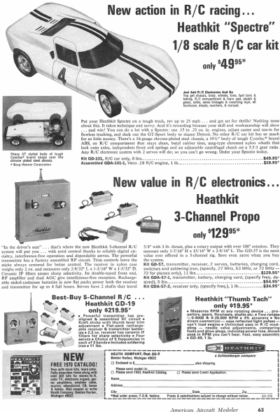 Heathkit advertisement in September 1970 American Aircraft Modeler magazine - Airplanes and Rockets