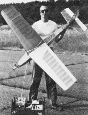 Rickard (Dick) Weber holds his record-setting Tortoise - Airplanes and Rockets