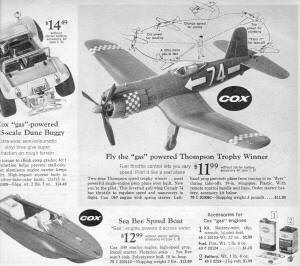Cox F4U Corsair, Sea Bee Speed Boat in Sears 1969 Christmas Wish Book - Airplanes and Rockets