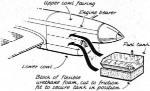 Cut to friction fit to secure tank in position - Airplanes and Rockets