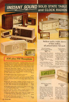 AM-FM Clock Radios from the 1969 Sears Christmas Wish Book - Airplanes and Rockets