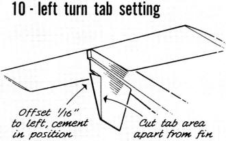 Left turn tab setting - Airplanes and Rockets