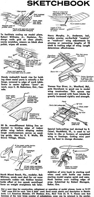 Sketchbook, March 1961 American Modeler Magazine - Airplanes and Rockets