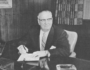 Nils F. Testor at his desk in the Rockford, Illinois, office - Airplanes and Rockets