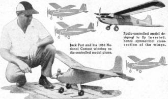 Jack Port and his 1953 National Contest winning radio-controlled model plane - Airplanes and Rockets