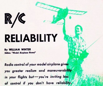 R/C Reliability, March 1955 Popular Electronics - Airplanes and Rockets