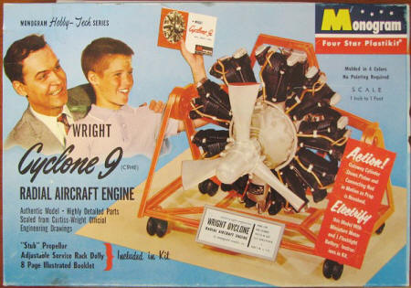 The Wright Cyclone 9 Radial Aircraft Engine, box cover - Airplanes and Rockets