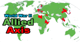World War II Allied & Axis World Map - Airplanes and Rockets