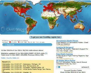 ClustrMaps Archive for July 12, 2011 - Airplanes and Rockets
