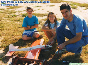 Kirt, Philip & Sally with custom design CL airplane - Airplanes and Rockets