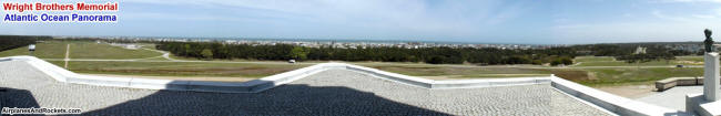 Looking east toward Atlantic Ocean from Wright Brothers Memorial monument - Airplanes and Rockets