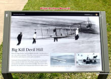 Wright Brothers National Memorial: Big Kill Devil Hill photo plaque - Airplanes and Rockets