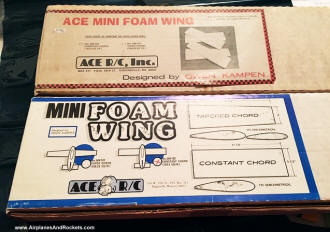 Original and Newer Ace R/C Mini Foam Wing Kit Boxes - Airplanes and Rockets