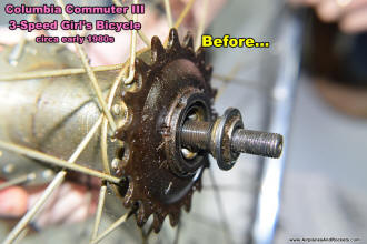 Columbia Commuter III (Shimano gear hub 8) 3-Speed Girl's Bicycle Restoration - Airplanes and Rockets