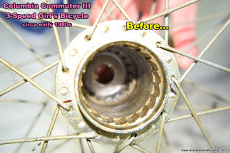 Columbia Commuter III (Shimano gear hub 5) 3-Speed Girl's Bicycle Restoration - Airplanes and Rockets