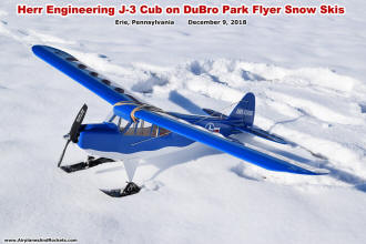 DuBro Park Flyer Snow Skis on a Herr Engineering J-3 Cub - Airplanes and Rockets
