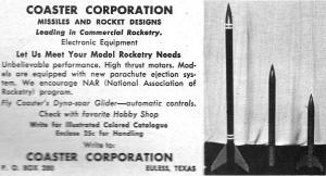 Coaster Corporation Missiles and Rocket Designs Ad - Airplanes and Rockets
