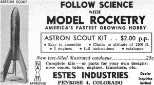 Estes Industries Astron Scout Advertisement - Airplanes and Rockets