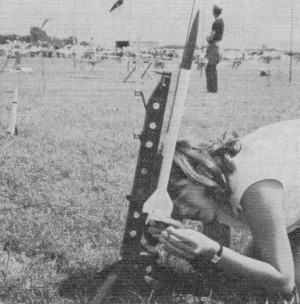 Connie Stine preparing her I.Q.S.Y. Tomahawk for its Aerospace Systems flight - Airplanes and Rockets