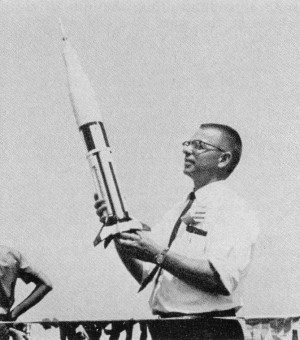 Vern Estes with "Saturn Ib" from his new kit - Airplanes and Rockets