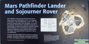 Mars Pathfinder Lander & Sojourner Rover placard (Udvar-Hazy) - Airplanes and Rockets