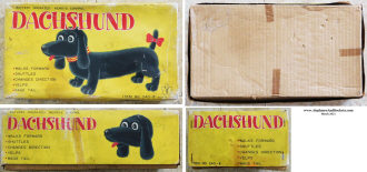 Vintage Electromechanical Dachshund Toy Box Labels - Airplanes and Rockets