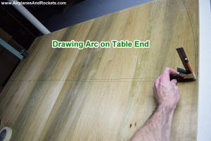 Antique dining room table (Marking arc for ends of tabletop) - Airplanes and Rockets