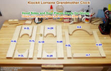 Hood side and door pieces, Lorraine Grandmother Clock - Airplanes and Rockets
