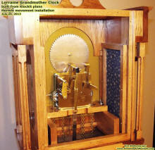 Lorraine Grandmother Clock, Clockworks and supporting frame - Airplanes and Rockets