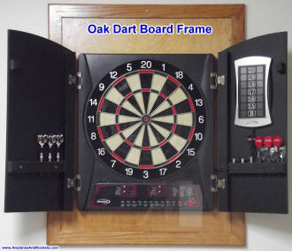 Oak-Framed Backboard for Halex Dart Board - Airplanes and Rockets